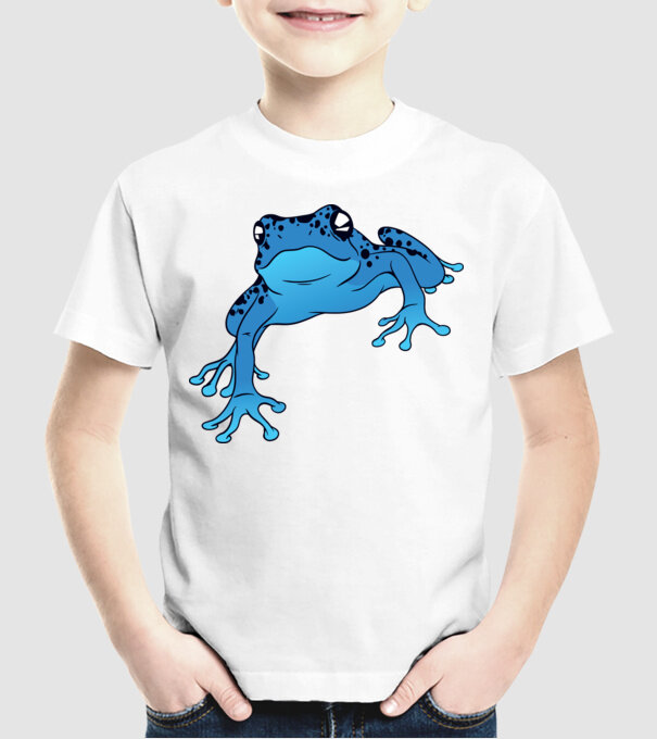 Broască otrăvitoare model alb pe tricou