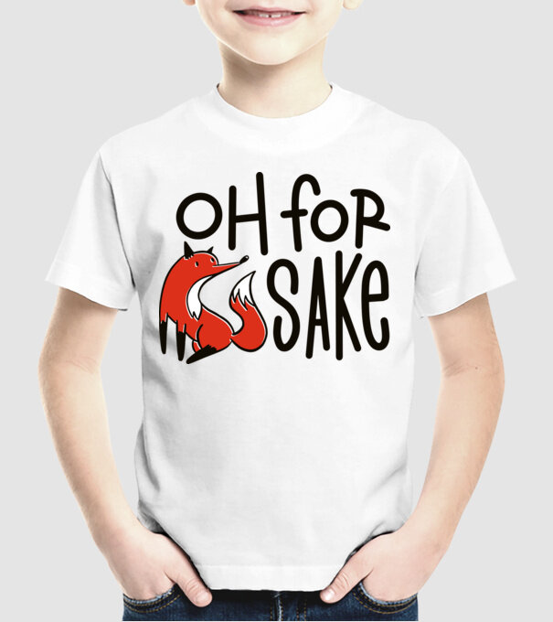 Oh for Fox Sake tricou cu vulpe model alb pe tricou