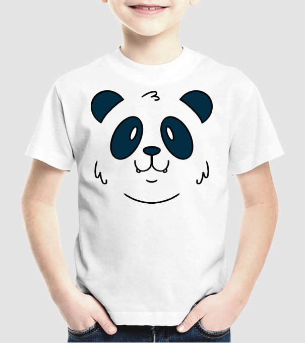 Cap de panda model alb pe tricou