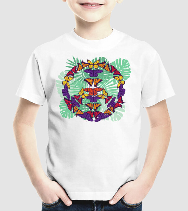 Peace tricou cu fluturi model alb pe tricou