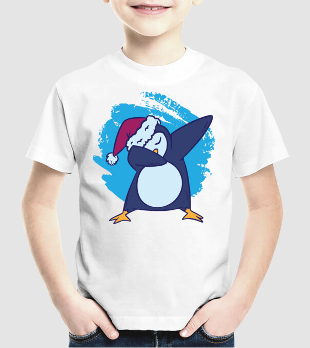 Pinguin DAB model alb pe tricou