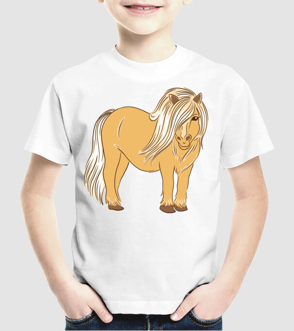 Ponei model alb pe tricou