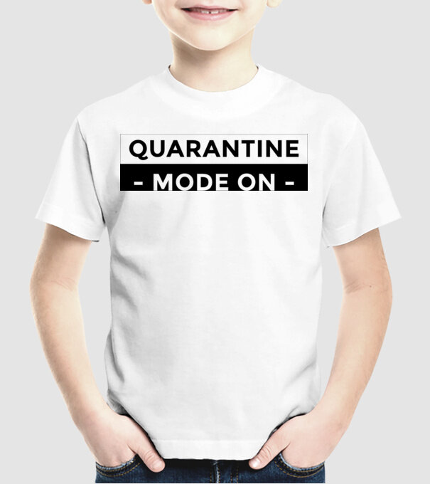 Quarantine mode on model alb pe tricou