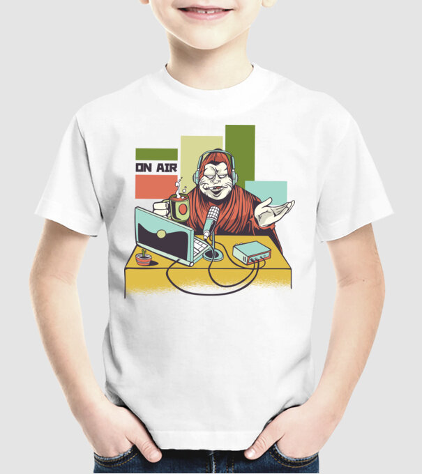 Yeti cu Radio model alb pe tricou