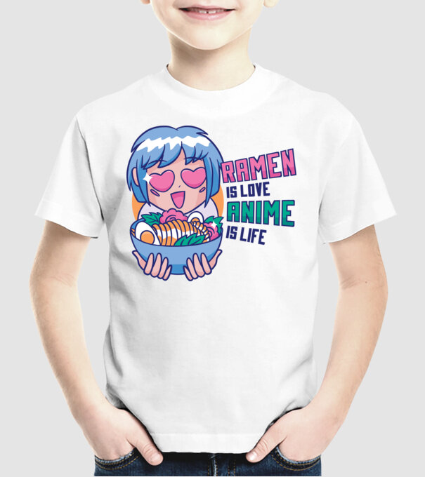 Ramen is Love Anime is Life model alb pe tricou