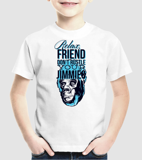 Relax Friend model alb pe tricou