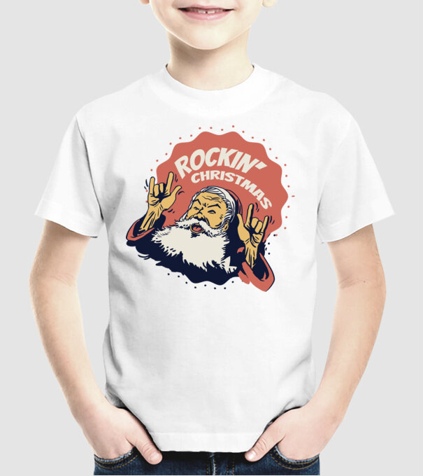 'Rockin'' Christmas Crăciun' model alb pe tricou