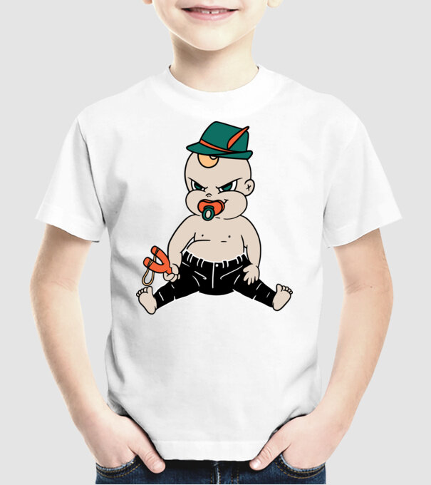 Bebe neastâmpărat model alb pe tricou