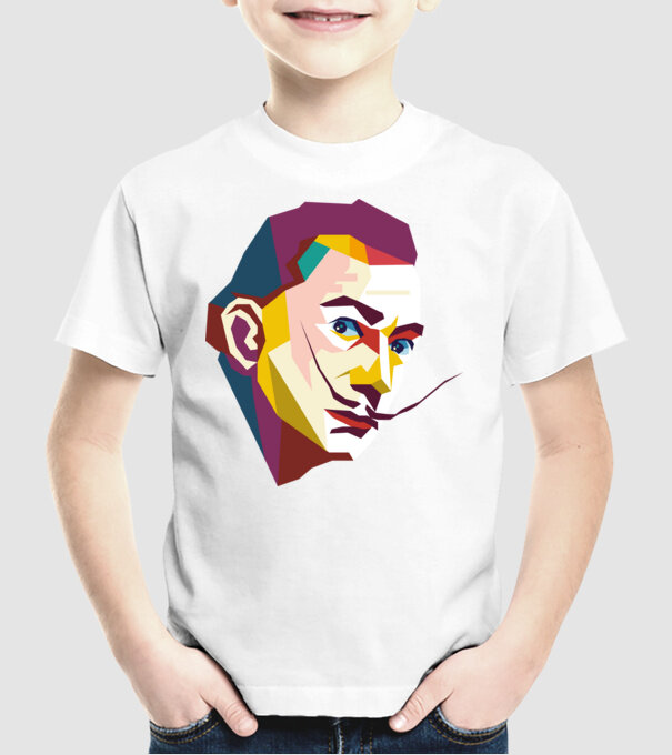 Salvador Dali abstract model alb pe tricou