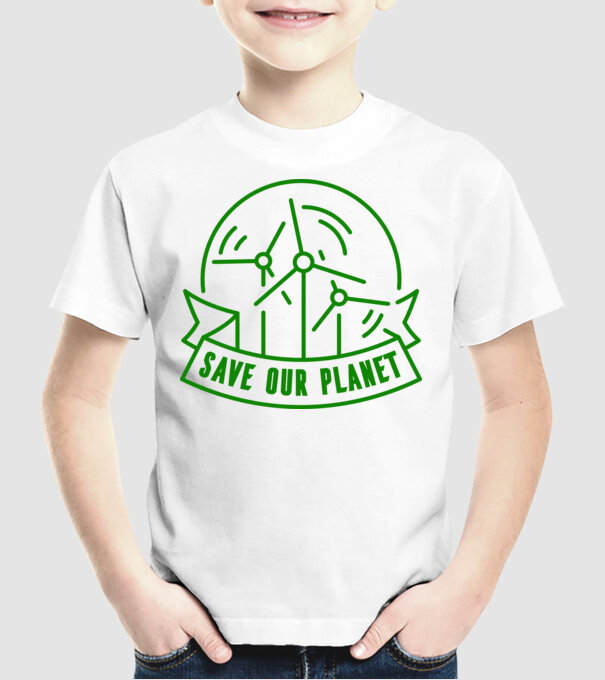 Save Our Planet - Ziua Pământului model alb pe tricou