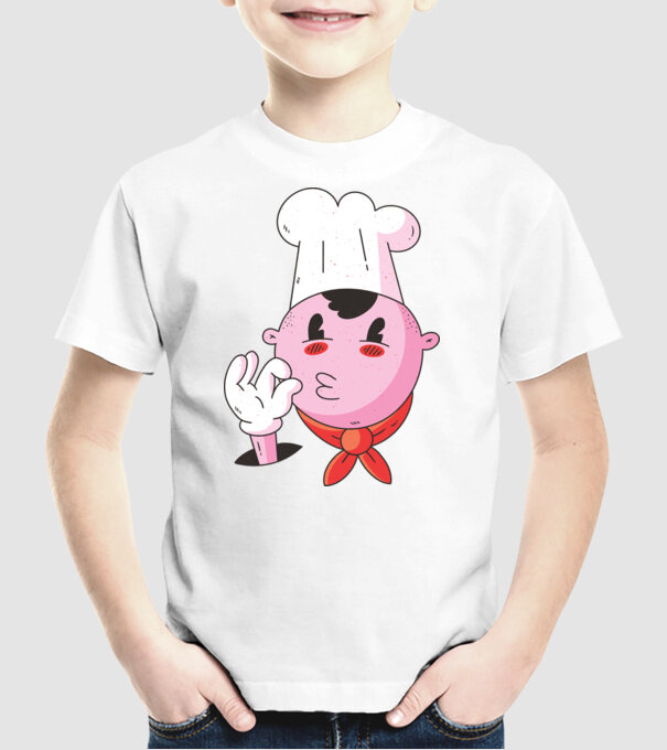 Degustare bucătar model alb pe tricou