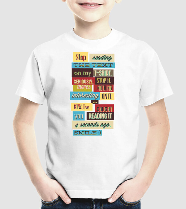 Stop reading the text on my t shirt model alb pe tricou