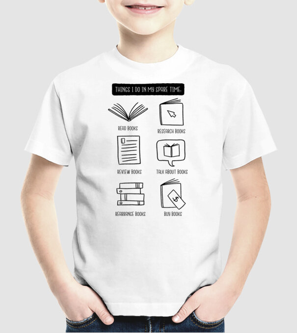 Program de timp liber - Citit model alb pe tricou