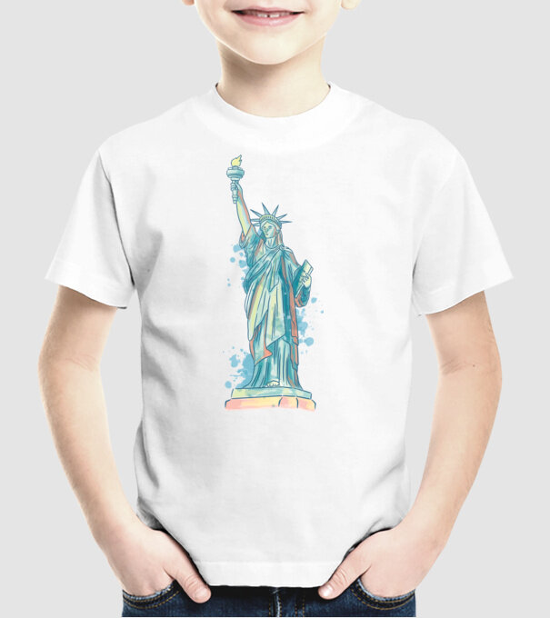 Statuia Libertății model alb pe tricou