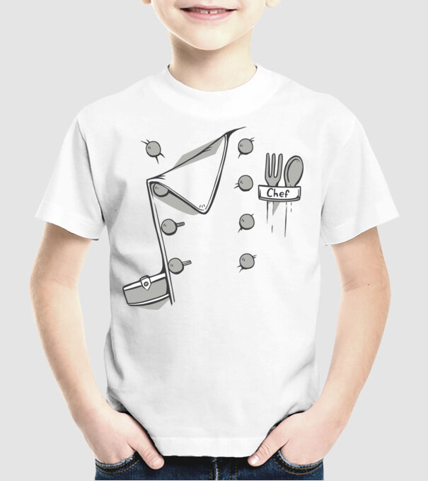 Costum bucătar model alb pe tricou