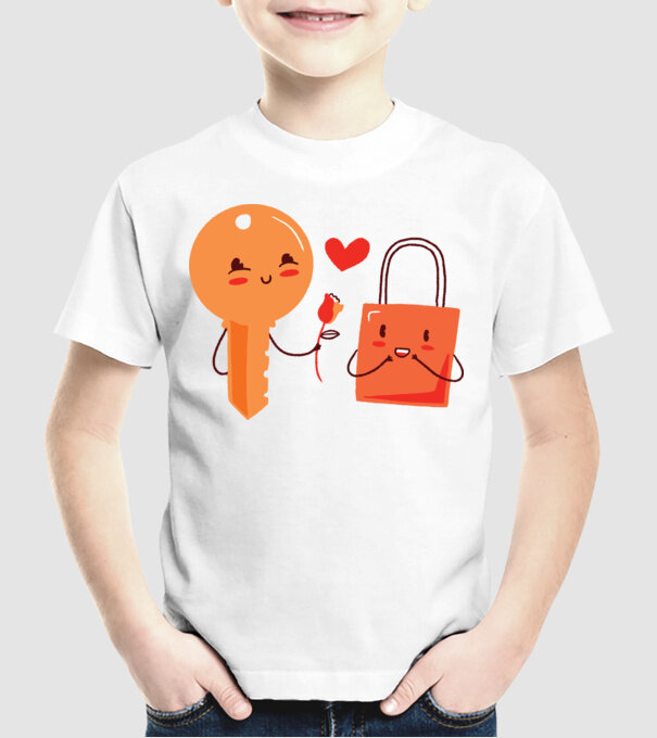 Lacăt Dragoste model alb pe tricou