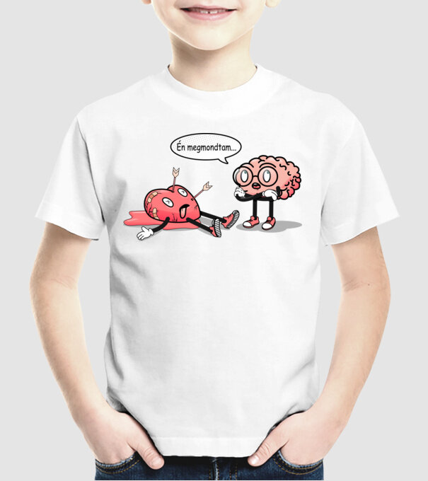 Inimă frântă - Terapie creier vs inimă model alb pe tricou