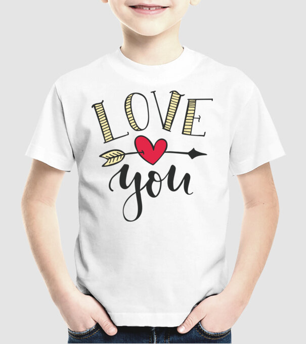'Te iubesc tricou pentru Valentine''s Day' model alb pe tricou