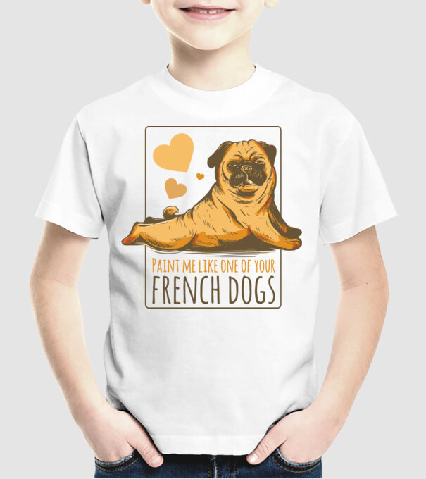 Mops sexy model alb pe tricou