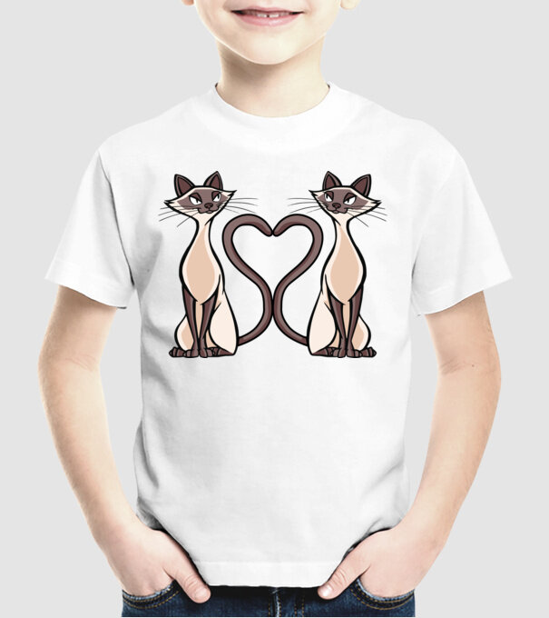 Pisicuțe Siameze model alb pe tricou