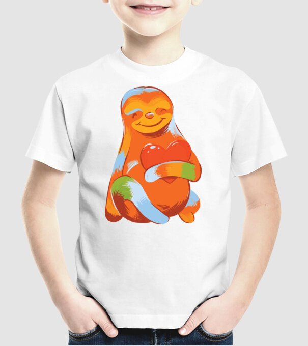 Leneș colorat model alb pe tricou