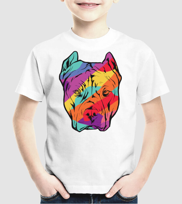 Cap colorat Pitbull model alb pe tricou