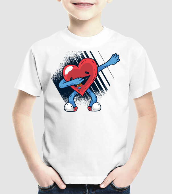'Inimă DAB Floss Heart tricou amuzant pentru Valentine''s Day' model alb pe tricou