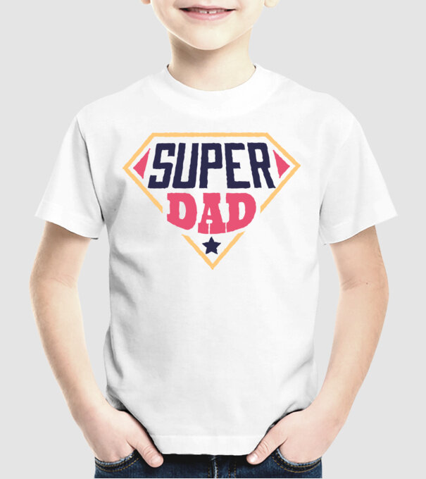 Super Tata model alb pe tricou