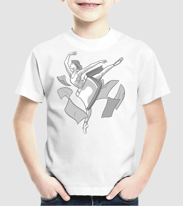 Balerină dansatoare model alb pe tricou