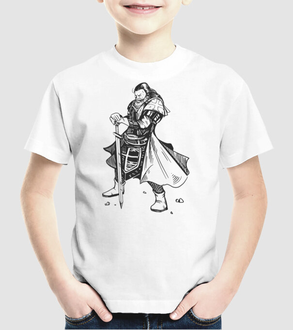 Cavaler Templier model alb pe tricou