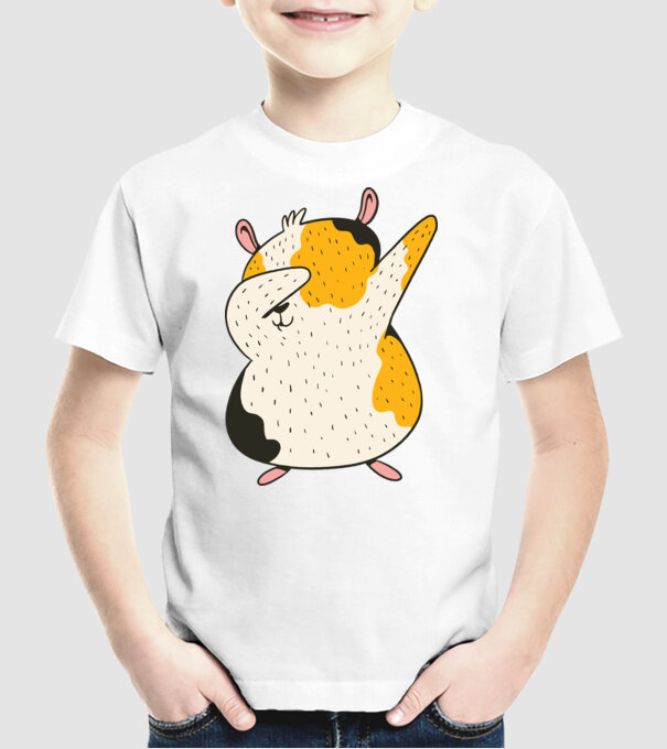 Porcușor de Guineea model alb pe tricou