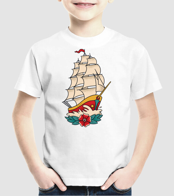 Vapor Tatuaj model alb pe tricou
