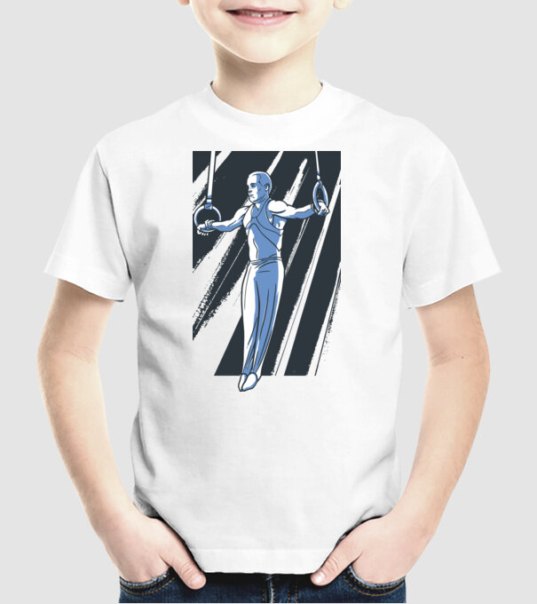 Inel de gimnastică tricou Gimnastică model alb pe tricou