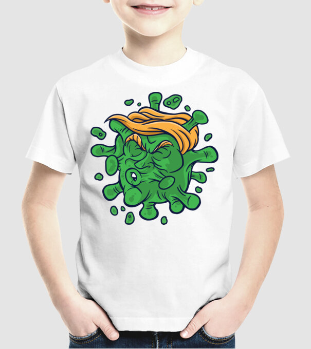 Covid Trump model alb pe tricou