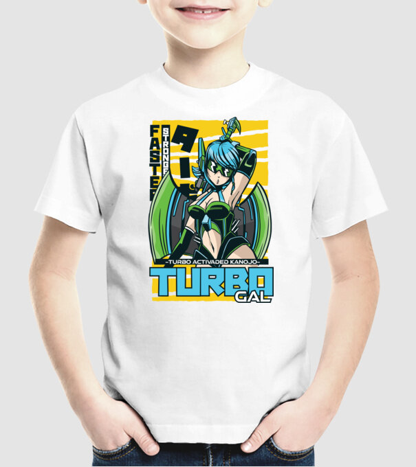 Turbo Gal Anime model alb pe tricou