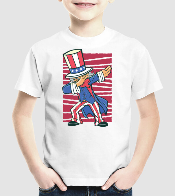 Uncle Sam DAB model alb pe tricou