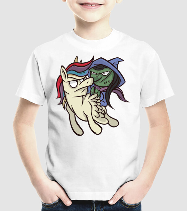 Unicorn vrăjitoare model alb pe tricou