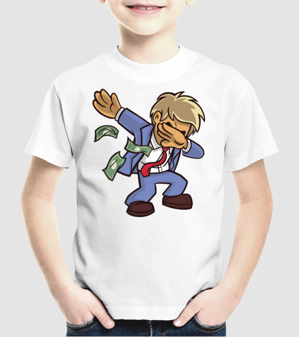 Om de afaceri DAB model alb pe tricou