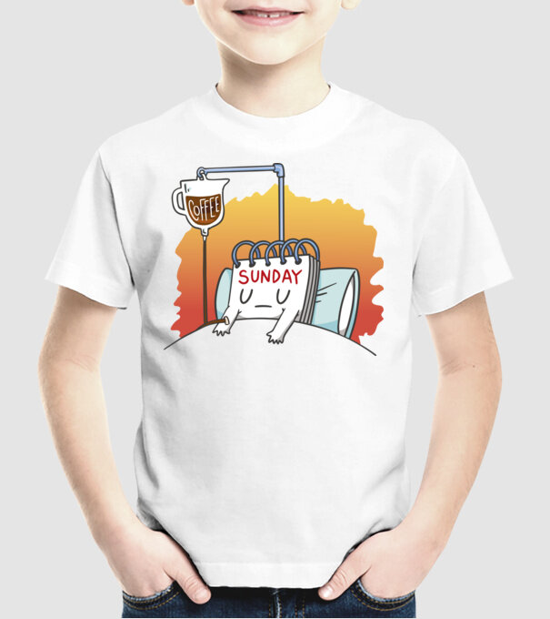 Oboseala de duminică model alb pe tricou