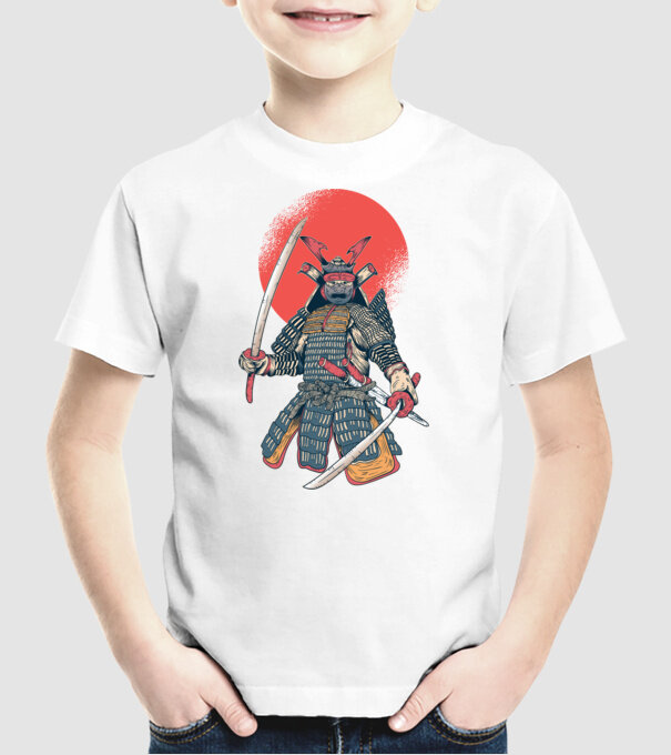 Vintage Samurai tricou arte marțiale orientale model alb pe tricou