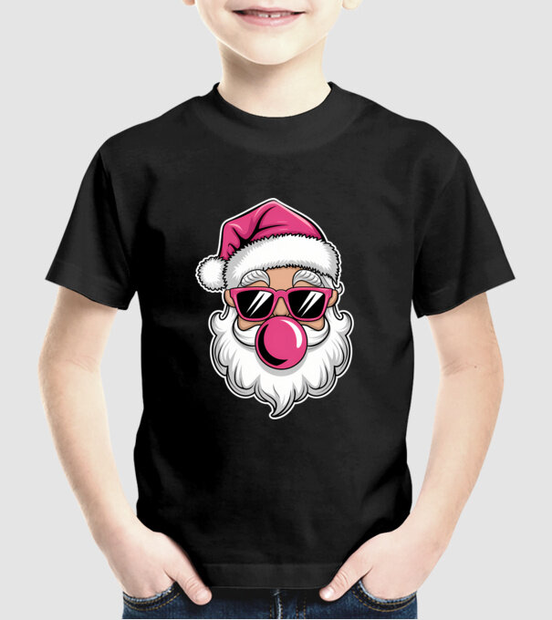 Bubble gum Santa 2 model negru pe tricou