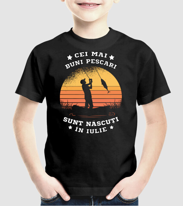 Cei mai buni Pescari sunt născuți în Iulie model negru pe tricou