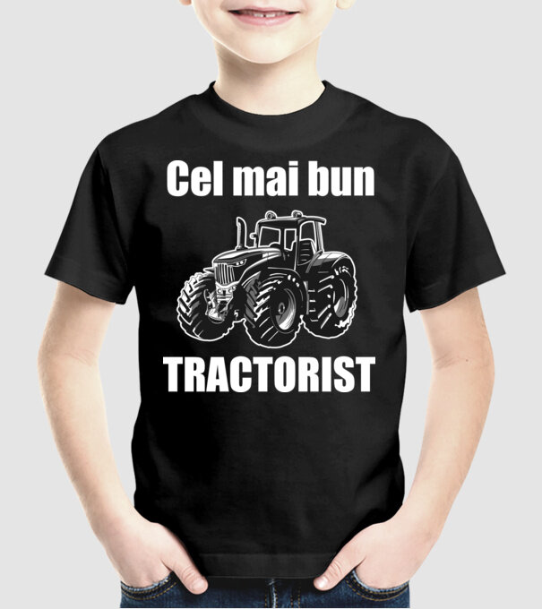 Cel mai bun tractorist model negru pe tricou
