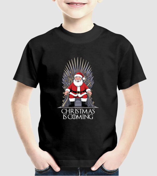Christmas is Coming Negru model negru pe tricou