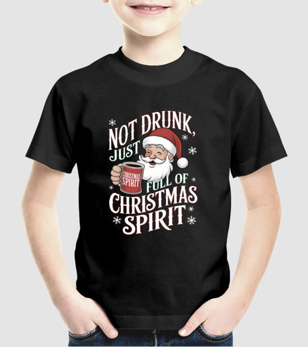 Christmas Spirit Santa model negru pe tricou