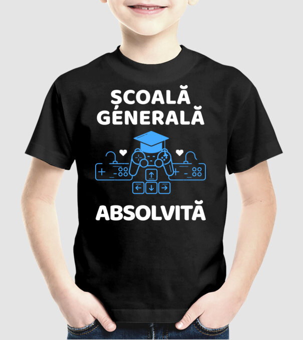 Școală generală absolvită model negru pe tricou