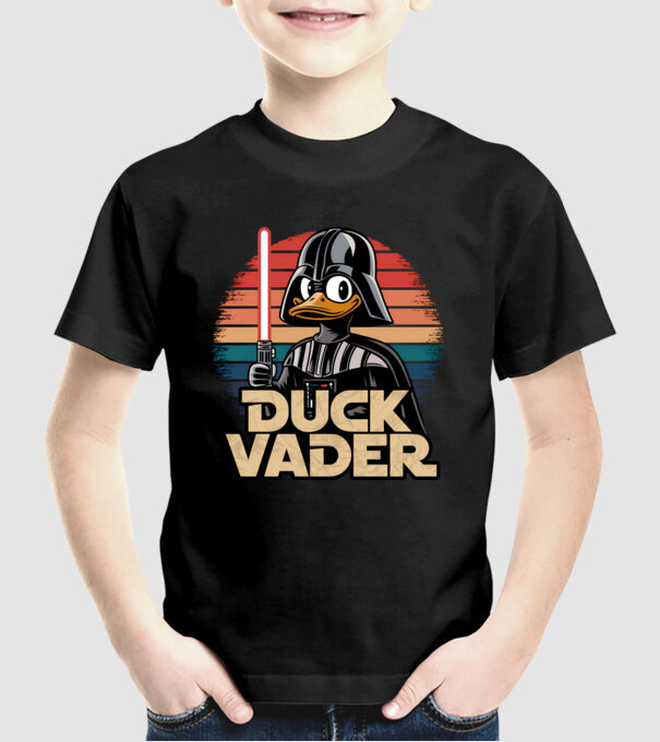 Duck Vader model negru pe tricou
