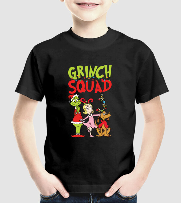 Grinch Squad model negru pe tricou