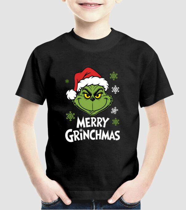 Merry Grinchmas Negru model negru pe tricou