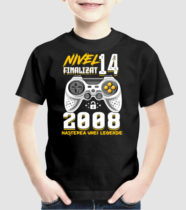 Nivel 14 finalizat. 2008 nașterea unei legende model negru pe tricou